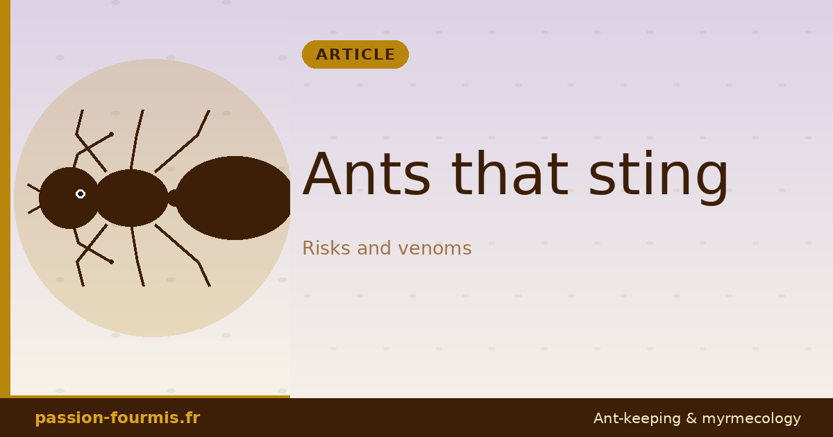 Ants that sting: risks and venoms