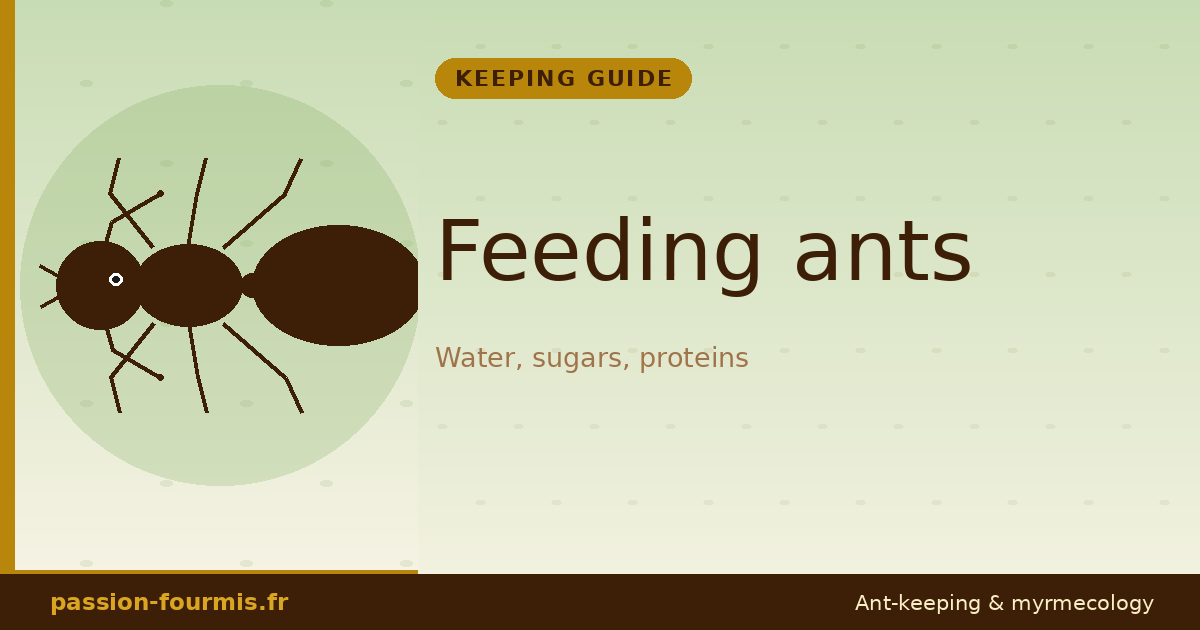 Feeding ants: water, sugars, proteins